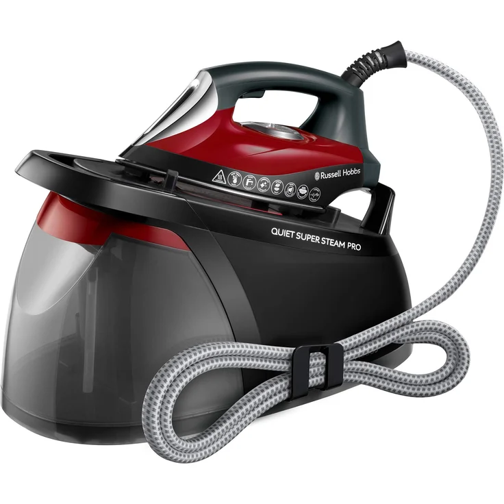 Russell Hobbs Dampfbügelstation Quiet Super Steam Pro (8 Bar Dampfdruck, 1,8l abnehmbarer Wassertank, Kalkschutz-System, 3 Dampfeinstellungen, Vertikaldampf) Bügeleisen, Dampfbügeleisen 24460-56 – Bild 1
