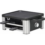 WMF Lono Raclette Grill, Raclette 4 Personen, 870 W, inkl. mit Pfännchen und Schiebern, edelstahl matt