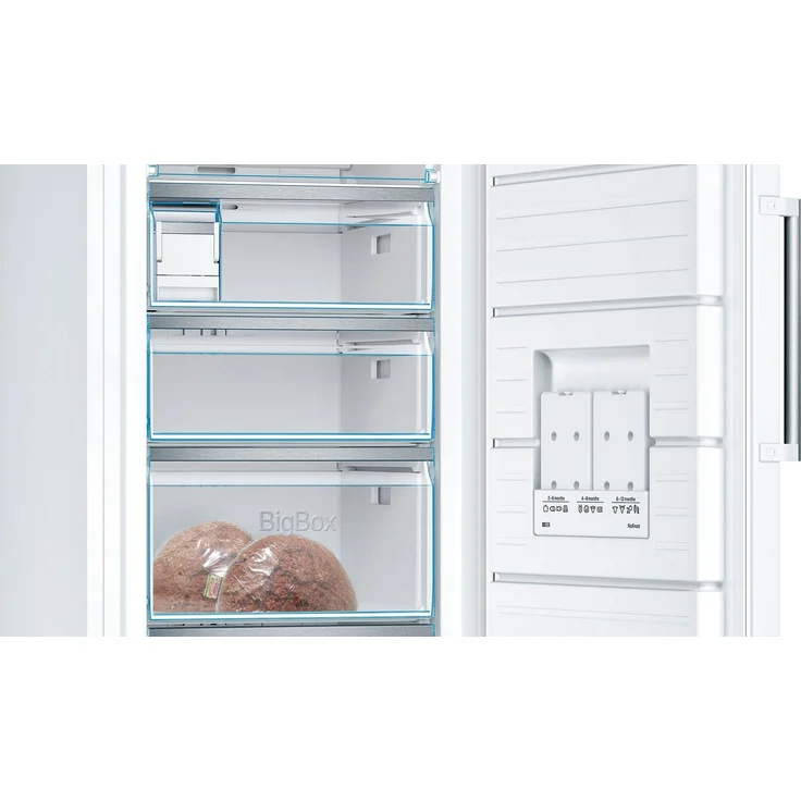 Bosch GSN51AWCV Gefrierschrank, freistehend, weiß, NoFrost, LED, Lagerzeit bei Störung 25 h, Breite 70 cm, Energieklasse C – Bild 4