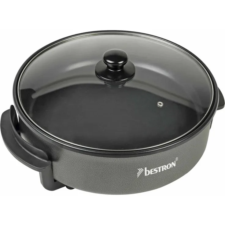 Bestron Elektrische Party--Snackpfanne mit Antihaftbeschichtung, 1500 W, Schwarz
