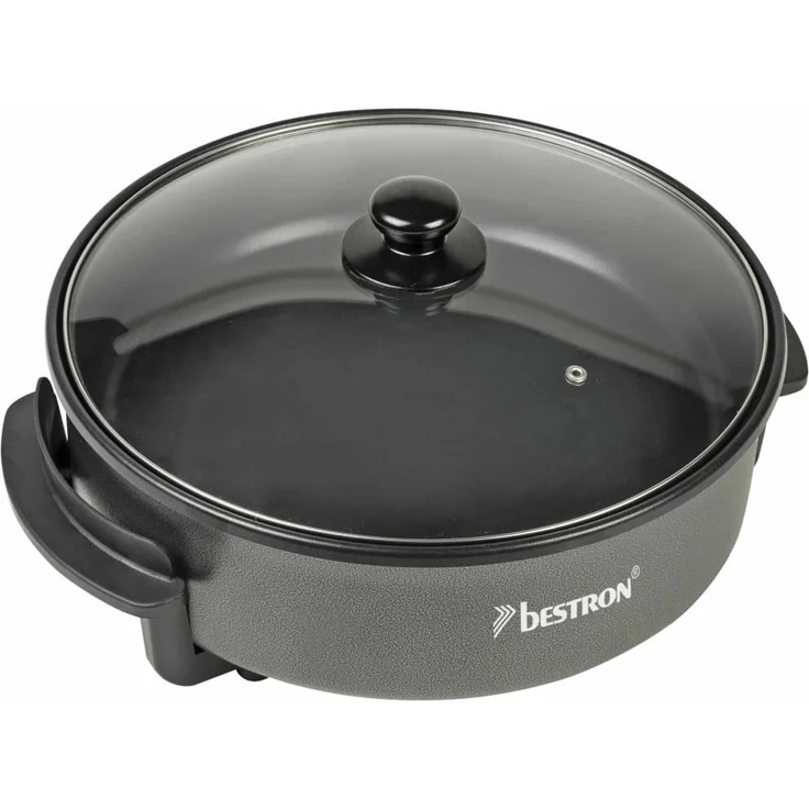 Bestron Elektrische Party--Snackpfanne mit Antihaftbeschichtung, 1500 W, Schwarz – Bild 1