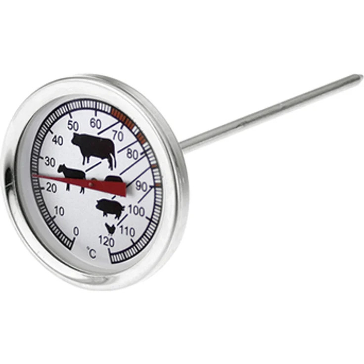Westmark Bratenthermometer, Länge: 14 cm, Mit Kerntemperatur-Anzeige, Rostfreier Edelstahl, Silber-Schwarz, 12692270