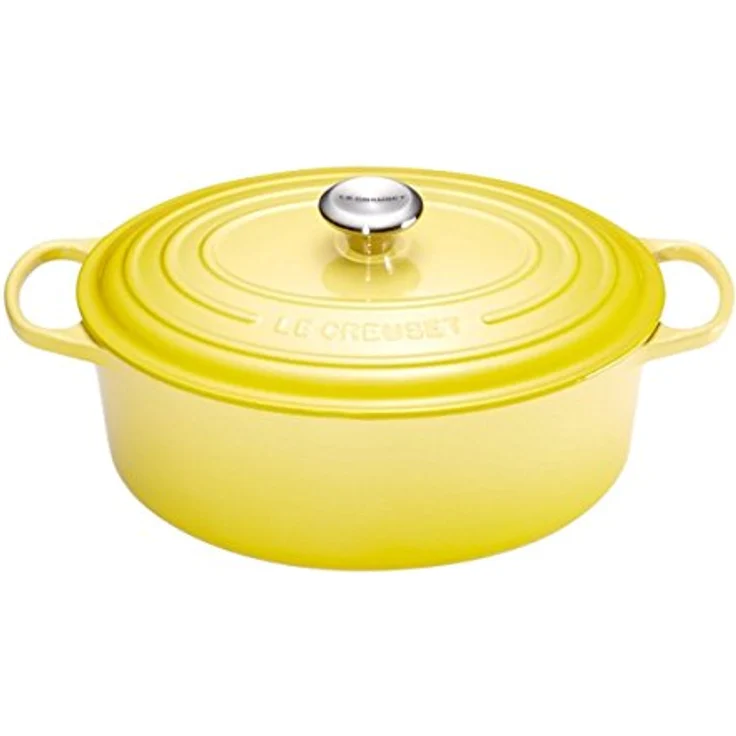 Le Creuset Signature Gusseisen-Bräter mit Deckel, Ø 31 cm, Oval, Für alle Herdarten und Induktion geeignet, Volumen: 6,3 l, Citrus – Bild 1