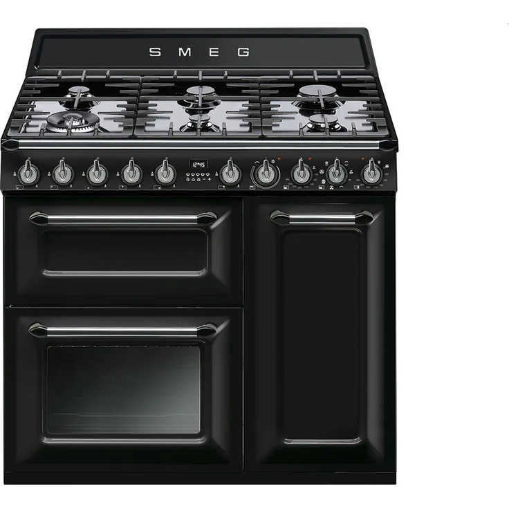 Smeg TR93BLD, Range Cooker, A, Standgerät, Betriebsart Ofen elektrisch, Betriebsart Kochfeld Gas, Anzahl Kochfelder 6, Volumen 61 l, Breite 90 cm, Konvektion, Ober-Unterhitze (konventionell), Auftauen, Grill – Bild 1