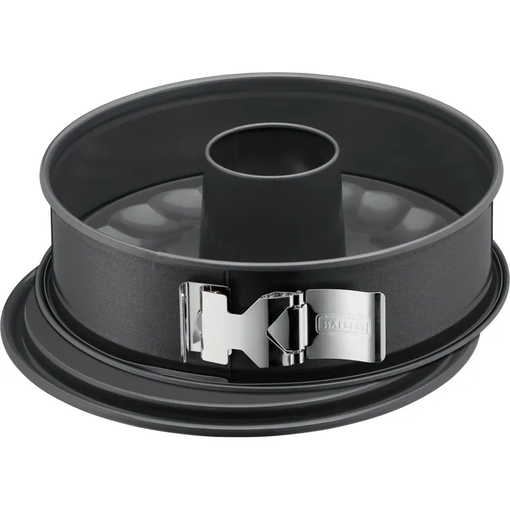 Kaiser La Forme Plus Springform, 28 cm rund, 2 Böden, Flach- und Rohrboden, runde Backform, SafeClick-Verschluss, leboden, antihaftbeschichtet, schnittfest, auslaufsicher