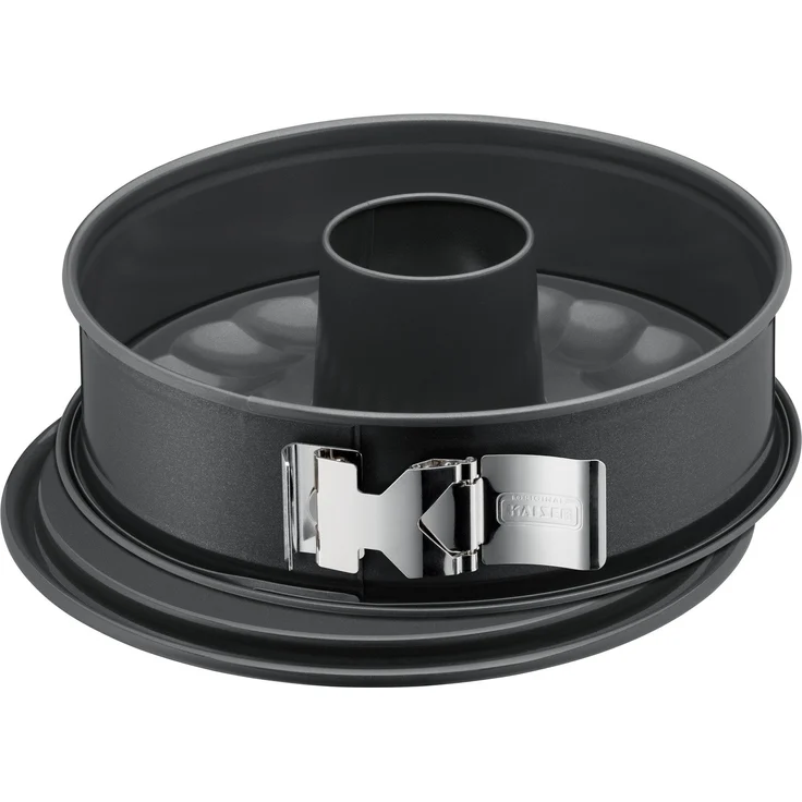 Kaiser La Forme Plus Springform, 28 cm rund, 2 Böden, Flach- und Rohrboden, runde Backform, SafeClick-Verschluss, leboden, antihaftbeschichtet, schnittfest, auslaufsicher – Bild 1