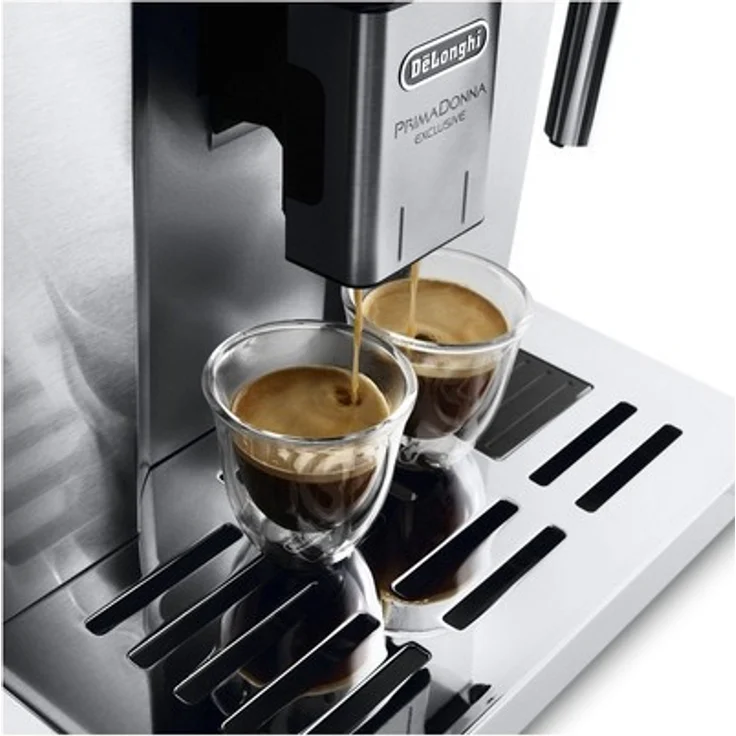 De'Longhi PrimaDonna ESAM 6900.M Kaffeevollautomat mit Milchsystem und integriertem Mahlwerk, Cappuccino und Espresso auf Knopfdruck, 4,6 Zoll TFT Farbdisplay, Trinkschokoladenfunktion, Edelstahlgehäuse, silber – Bild 3