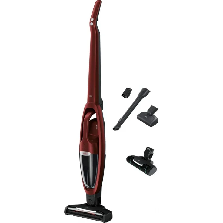 AEG QX7-1ULTAT Ultimate Handstaubsauger, 50 min Akkubetrieb, Bürstenreinigungsfunktion, Power Softrolle, freistehend, chili red metallic – Bild 1