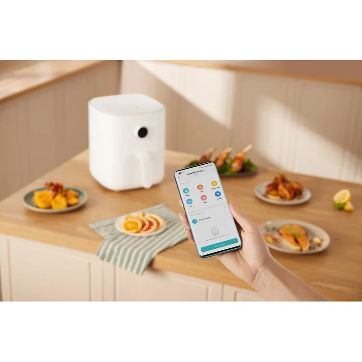 Xiaomi Mi Smart Air Fryer, Heißluftfritteuse, 3.5 Liter Fassungsvermögen, 1500 Watt, ohne Fett, Antihaftbeschichtung, abnehmbarer Frittierkorb, Sprachsteuerung, weiß – Bild 5