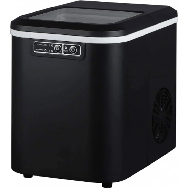 Eiswürfelmaschine mit 2 Eiswürfelgrößen 2,2 Liter 120W ABS : schwarz
