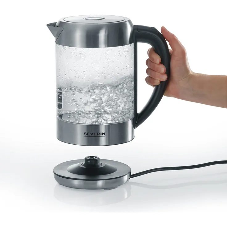 SEVERIN WK 3472 Mini Glas-Wasserkocher, hochwertig und komfortabel, 0,5 Liter, 1.100 Watt, 100% BPA-frei