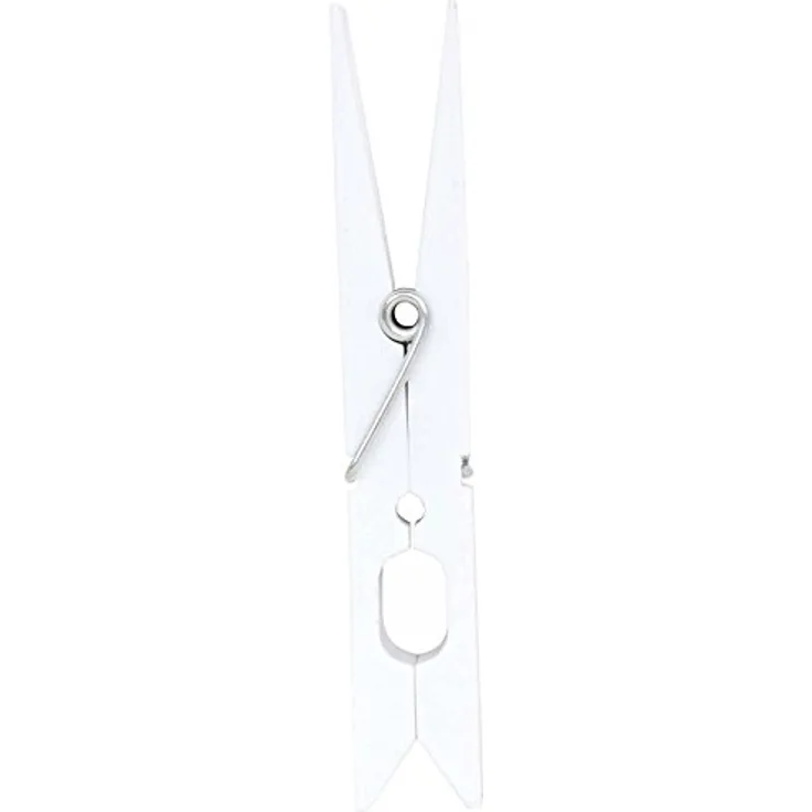 MSV Wäscheklammer aus Kunststoff in weiß 12 Stück, Plastik, 2 cm