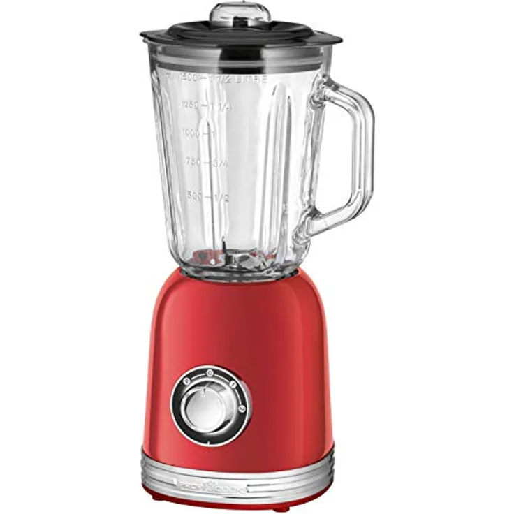 ProfiCook PC-UM 1195 Universalmixer, leistungsstarker 800 Watt Longlife-Profi-Motor, Ice Crush- und Turbofunktion, abnehmbarer massiver Glas-Mixbehälter mit Skala (1,5 Liter), rot