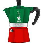 Bialetti 5322 Espressokocher ''Moka Express'' in Aluminium, Grün-Rot, 30 x 20 x 15 cm