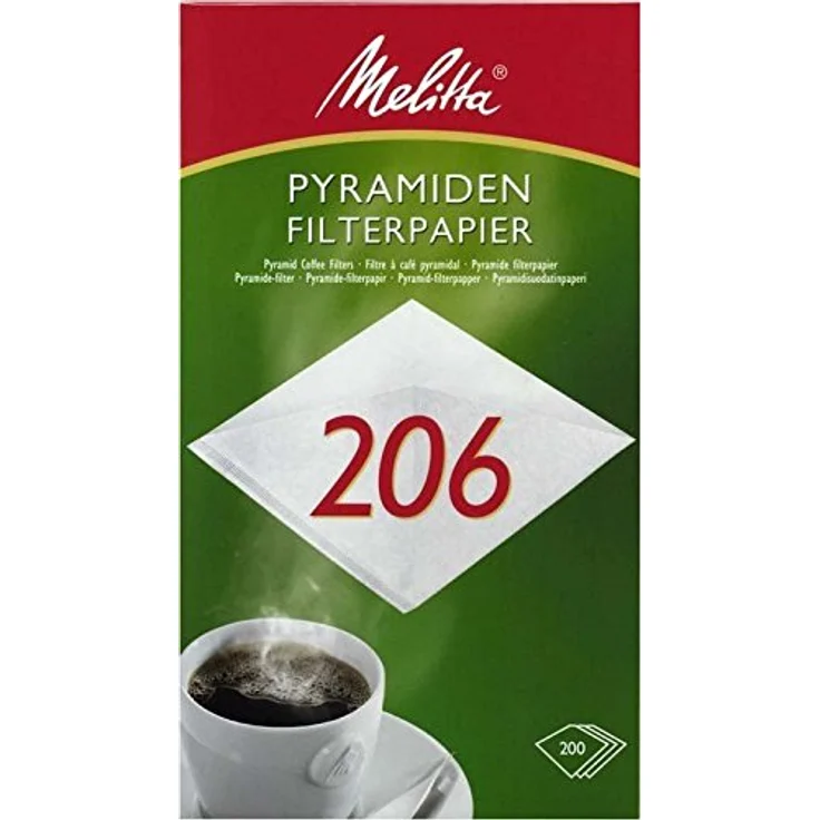 Melitta Pyramiden-Filterpapier 206 G, Weiß, 200 Stück – Bild 1