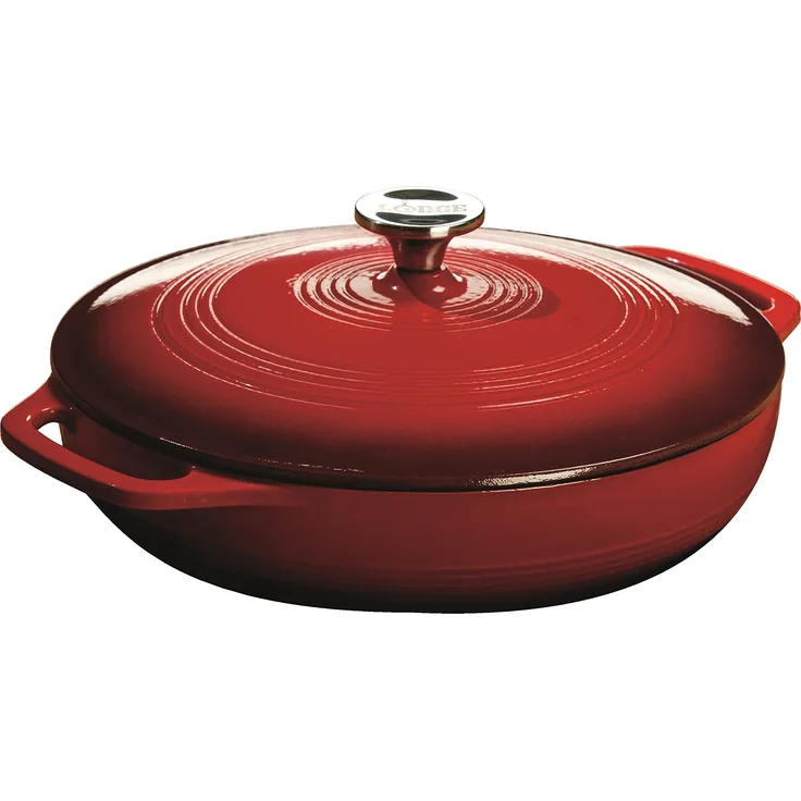 Lodge 3.41 Liter/3,6 Quart Gusseisen/Porzellan Emaille Auflaufform, Rot