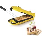 Belgisches Mini Waffeleisen eckig zum drehen für 2 dicke Waffeln & Waffelgabel