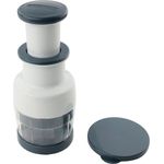 Fackelmann easyprepare Multihacker, Gemüse Zwiebel Kräuter Hacker, Küchenhelfer, Kunststoff - Edelstahl, Weiß - Blau-Grau, Ø 9.5 cm, 27903