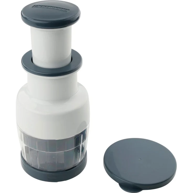 Fackelmann easyprepare Multihacker, Gemüse Zwiebel Kräuter Hacker, Küchenhelfer, Kunststoff - Edelstahl, Weiß - Blau-Grau, Ø 9.5 cm, 27903 – Bild 1