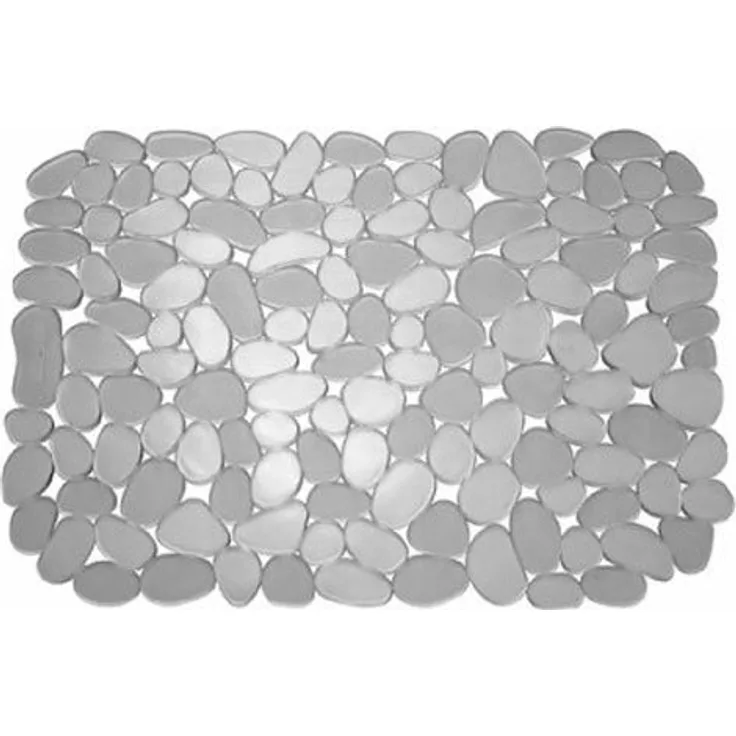 InterDesign Pebblz Spülbeckenschutz, große und zuschneidbare Abtropfmatte aus Kunststoff für Geschirr, graphitfarben