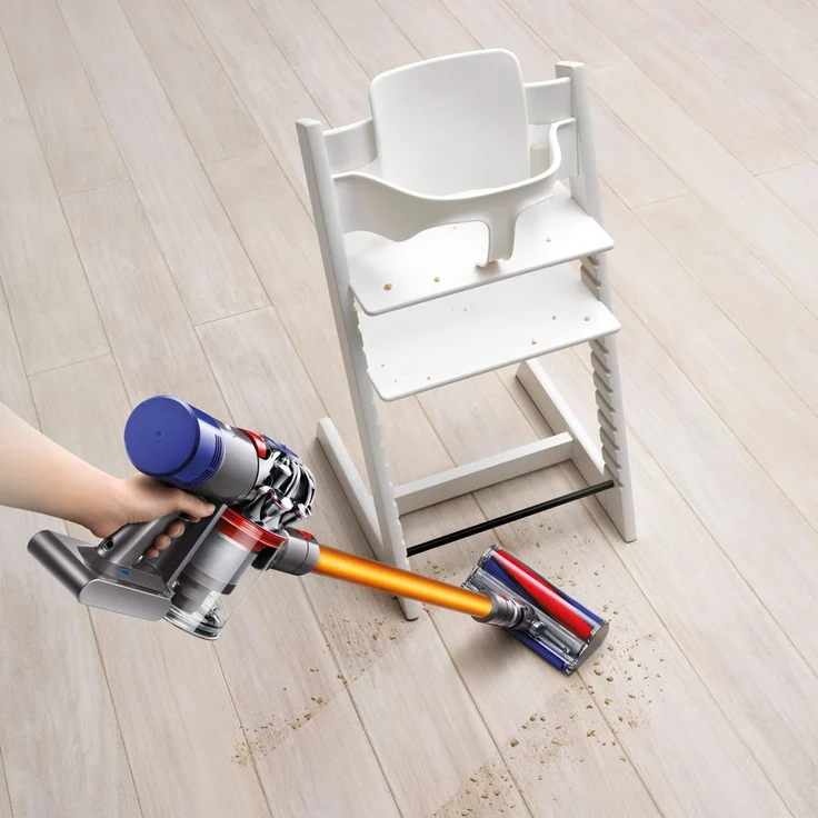 Dyson V8 Absolute+ Handstaubsauger, 40 min Akkubetrieb, Zyklon-Technik, HEPA-Filter, Wandhalterung und Ladestation, gelb-nickel – Bild 5