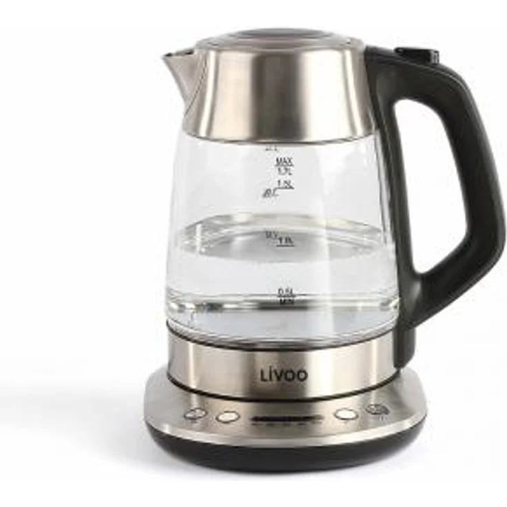 Livoo DOD165 Teekanne & Wasserkocher aus Glas | Fassungsvermögen 1,7 l | Thermostat von 40 ° bis 100 °C, Warmhalt, automatische Abschaltung | 2200 W