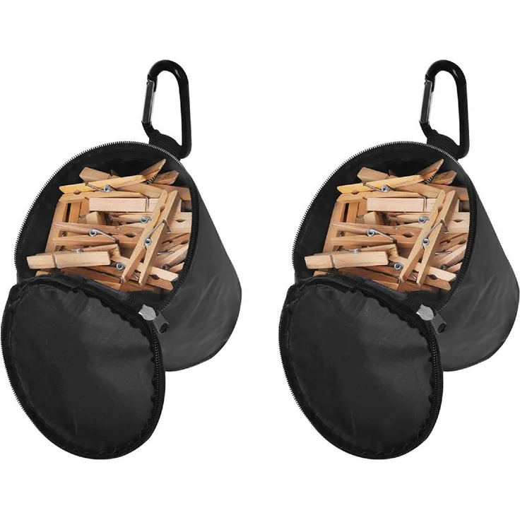 2x Wäscheklammer Beutel mit Haken Klammerbeutel Ø140mm Futterbeutel BWI