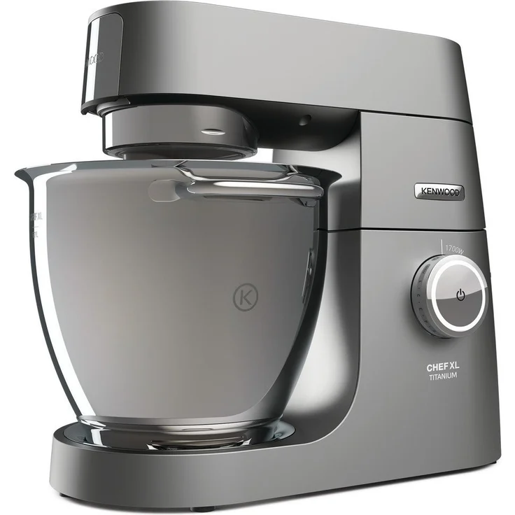 Kenwood Chef XL Titanium KVL8320S Küchenmaschine, 6,7 l Edelstahl Schüssel mit Innenbeleuchtung, Interlock-Sicherheitssystem, 1700 Watt, inkl. 5-Teiligem Patisserie-Set und Glas-Mixaufsatz, silber, Serie: Titanium Chef XL – Bild 4