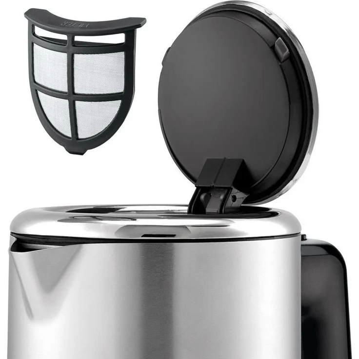 WMF LONO Wasserkocher 1,6 l, 2400 W, außenliegende Wasserstandsanzeige, Kalk-Wasserfilter, cromargan matt-silber – Bild 3