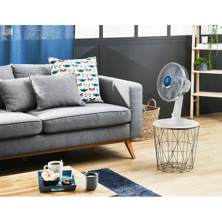 Rowenta VU2730 Turbo Silence Extreme+ Tischventilator, 40 Watt, automatische Oszillation, weiß-blau – Bild 5