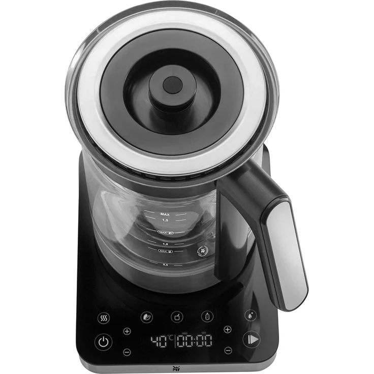 WMF Lumero 3in1 Glas-Wasserkocher 1,6 l, 360° Grad Ausgießfunktion, Teekocher, Babynahrung-Erwärmer, Multierhitzer, Joghurtbereiter, Temperatureinstellung, edelstahl matt – Bild 4