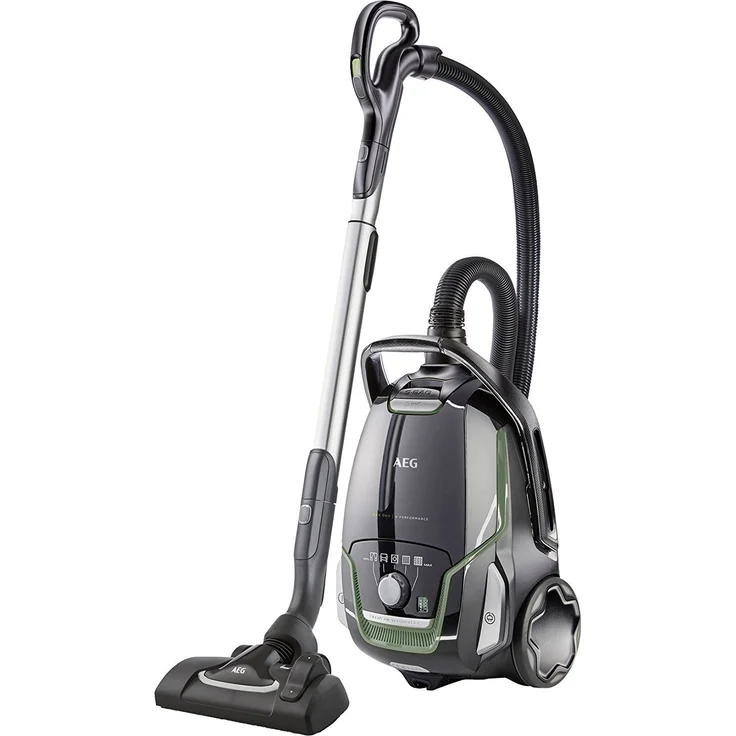 AEG VX9-2-ÖKO Staubsauger mit Beutel (70% Recyclingmaterial, inkl. Zusatzdüsen, 12 m, 850 Watt, nur 65 dB(A), 5 l Staubbeutelvolumen, waschbarer Filter, neue technische Version, schwarz-grün)  – Bild 14