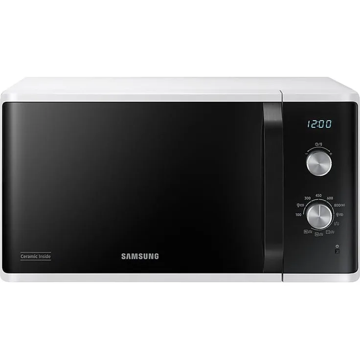 Samsung MG23K3614AW-EG Mikrowelle mit Grill, 23 Liter Garraum, 800 Watt, Keramik Innenraum, Standgerät