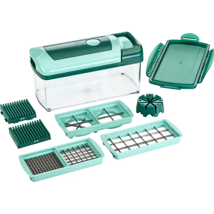 Nicer Dicer Fusion 10 Teile, dunkelgrün-mint