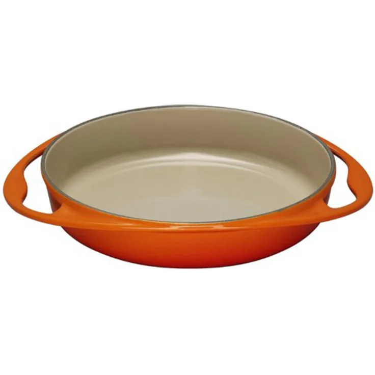 Le Creuset Gusseisen Tartin-Backform, Rund, Ø 28 cm, Für alle Herdarten inkl. Induktion geeignet, Ofenrot