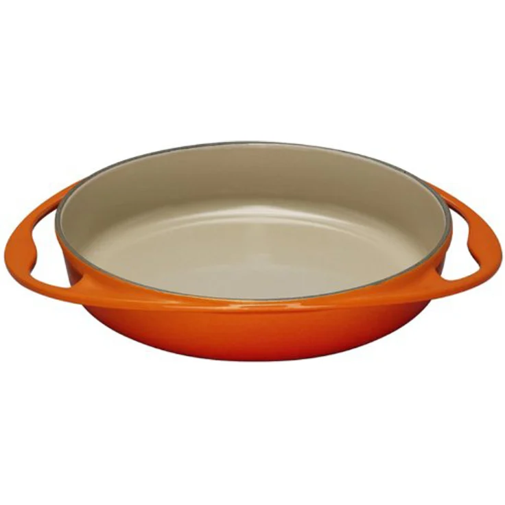 Le Creuset Gusseisen Tartin-Backform, Rund, Ø 28 cm, Für alle Herdarten inkl. Induktion geeignet, Ofenrot