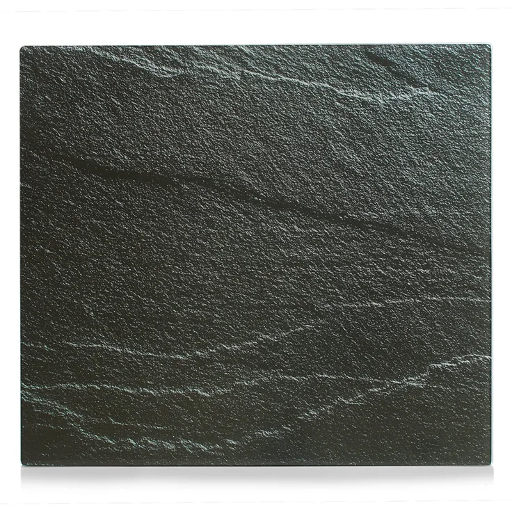 Zeller 26289 Herdblende--Abdeckplatte ''Schiefer'', Glas, anthrazit, 56 x 50 cm