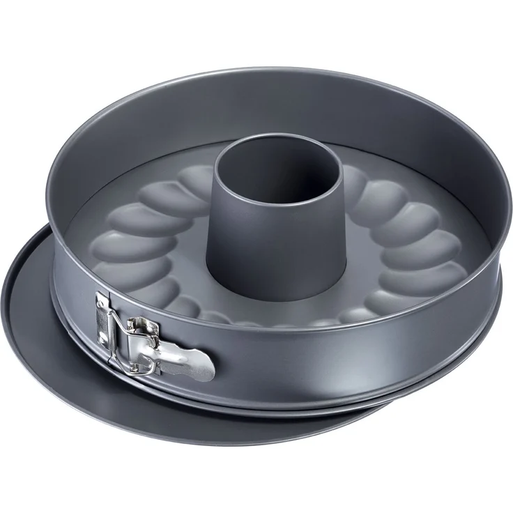Westmark Springbackform, Mit 2 Böden: Flachboden-Rohrboden, Rund, Durchmesser: 28 cm, Antihaftbeschichtet, Kaltgewalzter Stahl, Back-Klassiker, Anthrazit, 32692270
