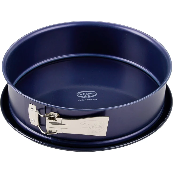 Dr. Oetker Springform Durchmesser 26 cm BACK-LIEBE EMAILLE, Backform mit schnitt- & kratzfestem Flachboden mit Emaille-Versiegelung, runde Kuchenform mit Ring aus Stahlblech (Farbe: Blau), Menge: 1 Stück – Bild 2
