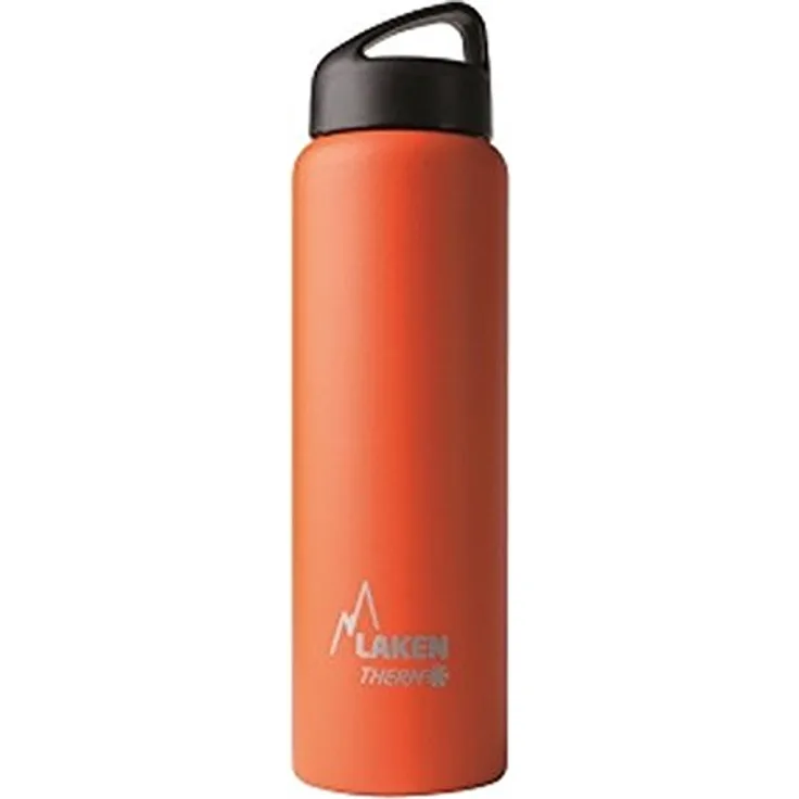 Laken Thermo Classic Thermosflasche Isolierflasche Edelstahl Trinkflasche weite Öffnung - 1 Liter, orange