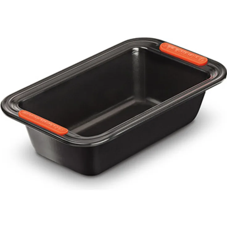 Le Creuset Antihaft Kastenform, Rechteckig, 23,5 x 13,5 cm, PFOA-frei, Sauerteigbeständig, Aus Karbonstahl gefertigt, Anthrazit-Orange