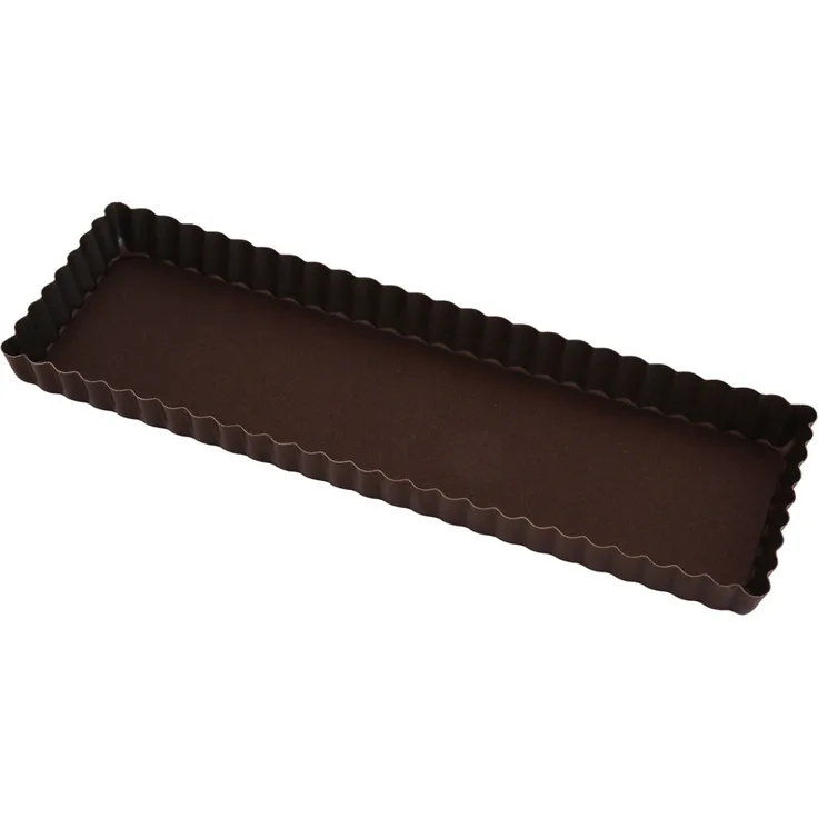 Gobel Antihaft-Stahl aus rechteckig Flan Tablett mit Fester Boden 35 x 11 cm