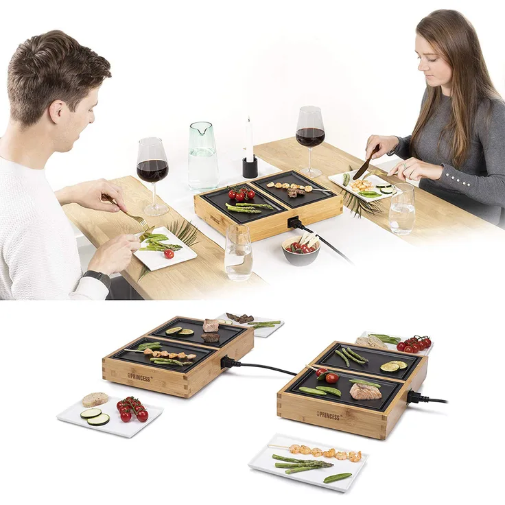 Teppanyaki Grill für 6 Personen, erweiterbar Japanischer Elektrogrill Tischgrill