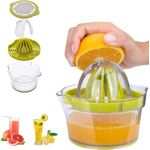 Fantakit Manuelle Entsafter Presse Presse Presse Presse Manuelle Hand Entsafter mit Sieb und Behälter, Verwendung für Zitrone - Orange - Limette - Eigelb - Ingwer Knoblauchreibe