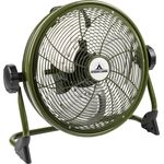 Bestron Kabelloser, Aufladbarer Bodenventilator, Vertikal verstellbar, Höhe: 36,8 cm, Ø 35 cm, 25 W, Oliv