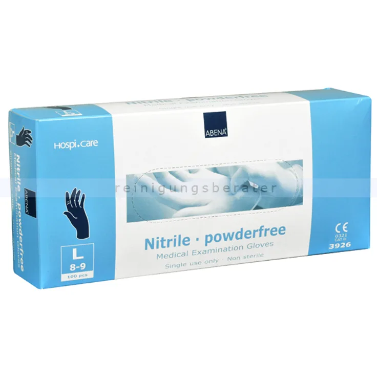 Abena Einmalhandschuhe aus Nitril 30 cm lang blau L