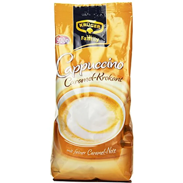 Krüger Caramel-Krokant Cappuccino, mit feiner Caramel-Note 500g, 5er Pack