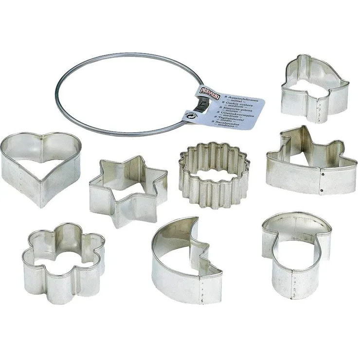 Kaiser Ausstechformen-Ring, mittel 8-teilig Weihnachten Starter-Set Ausstecher für Kekse, Plätzchen unterschiedliche Größen