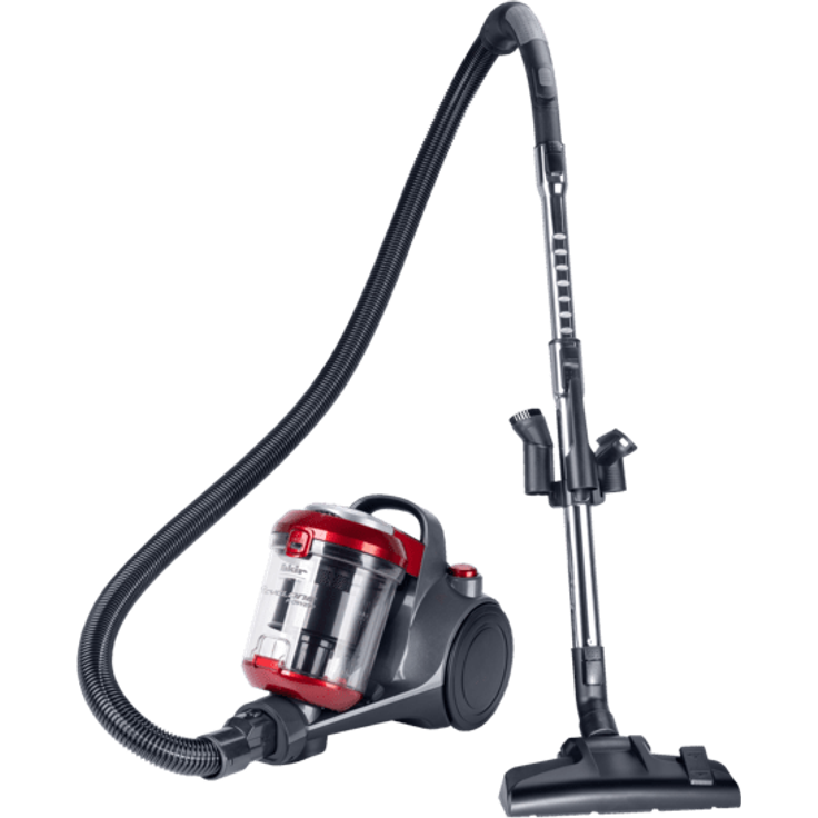 Fakir BL 141 Trend-beutelloser-Bodenstaubsauger, Staubsauger-beutellos mit Hochleistungsmotor, großer Aktionsradius, EPA-Filter, anthrazit rot - 700 Watt