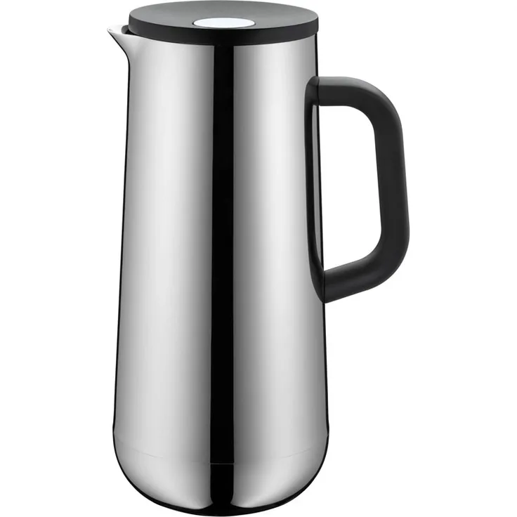 WMF Isolierkanne Thermoskanne Impulse Cromargan Edelstahl, 1,0 l, für Kaffee oder Tee Druckverschluss hält Getränke 24h kalt und warm